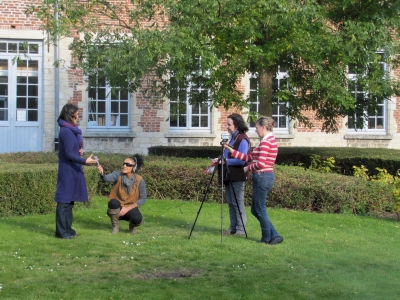 Trainees in October course recording an interview