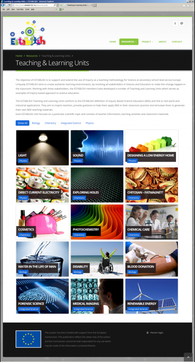 The award winning ESTABLISH web site The award winning ESTABLISH web site