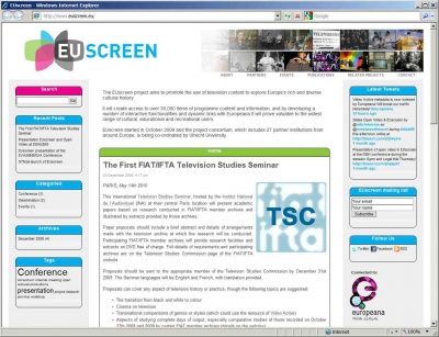 EUscreen launches its website EUscreen launches its website