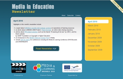 Media in Education Newsletter website