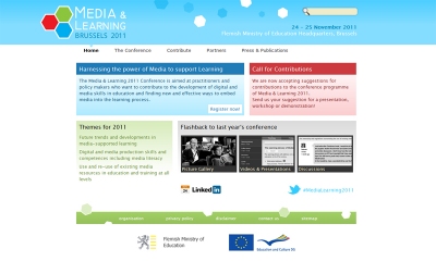 A screenshot of the new Media & Learning 2011 Conference website