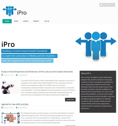 Pro website screenshot iPro website screenshot