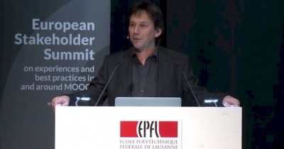 Pierre Dillenbourg from EPFL Switzerland and the chair of the event opening the conference Pierre Dillenbourg from EPFL Switzerland and the chair of the event opening the conference