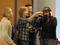 Course participants in the February course shooting their clip Course participants in the February course shooting their clip