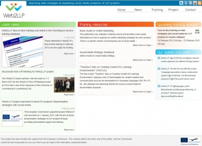 front page of Web2LLP site front page of Web2LLP site