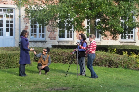 Trainees in October course recording an interview