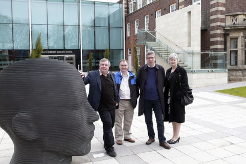 Theo, Kevin, Mathy and Sally at Meeting in University of Hull