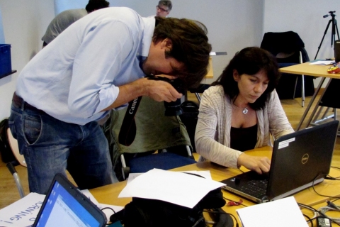 Course participants taking photo's and editing