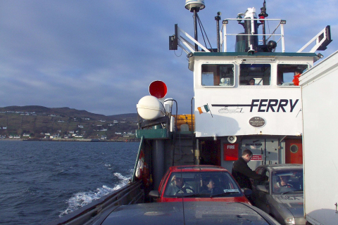 Ferry on its way to an island