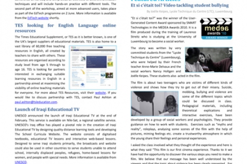 April 2011 issue of Media & Learning News