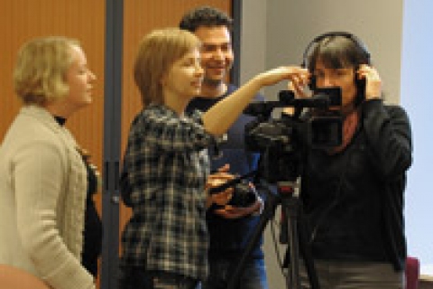 Course participants in the February course shooting their clip