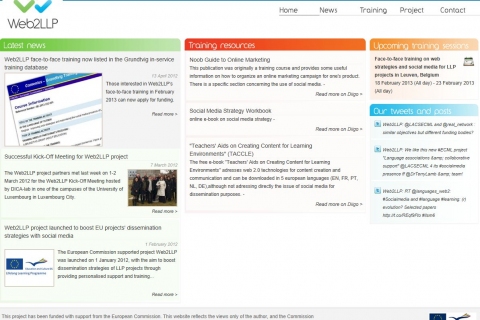 front page of Web2LLP site